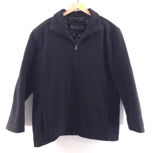 Marc New York Other - Marc New York Mens Wool Blend Quilted Lined Full Zip Jacket Large Black